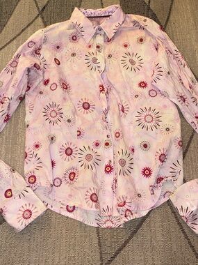 Pink Floral Burst Button-Down Shirt